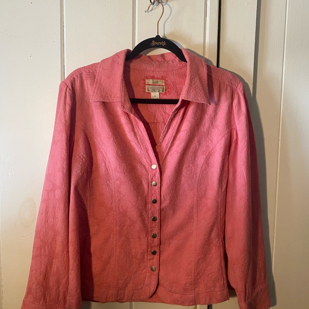 Christopher & Banks Coral Textured lightweight blazer to wear as is.
